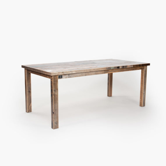 Custom-made table made of reclaimed wood