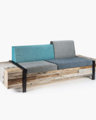 Sofa in reclaimed wood by Kyburz Made 01